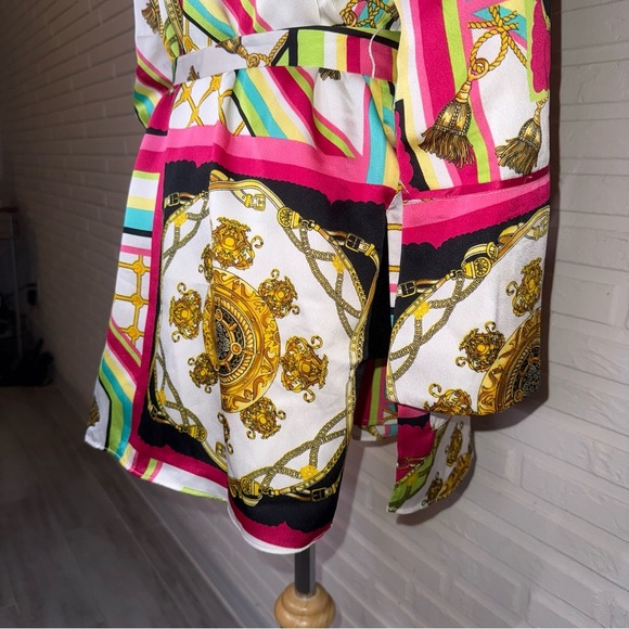 Luxy USA Colorful Print Tie Waist Kimono Women’s Size Medium - Picture 7 of 12